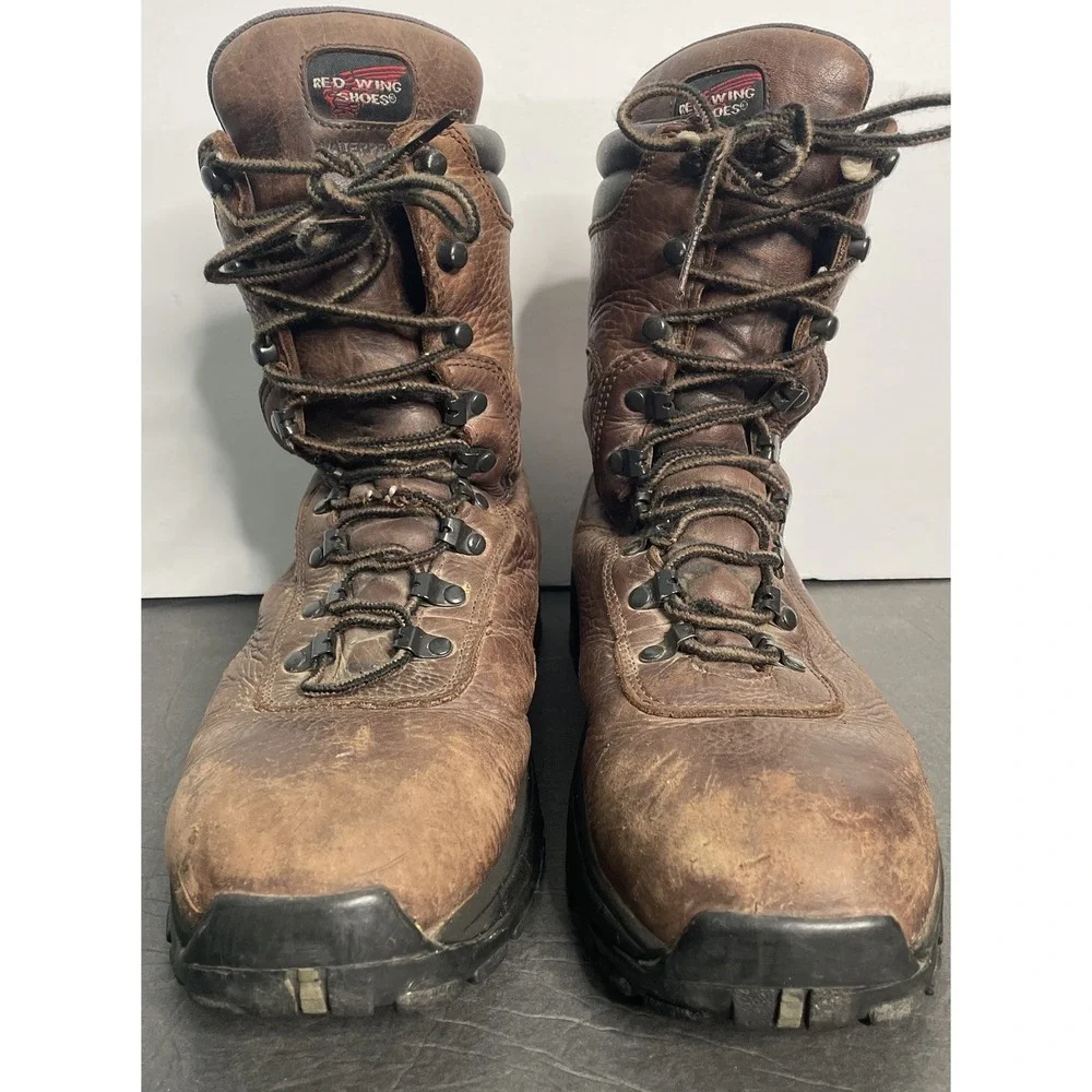Red Wing Shoes Brown Leather Waterproof Thinsulate Steel Toe Work Boots Men 8.5D